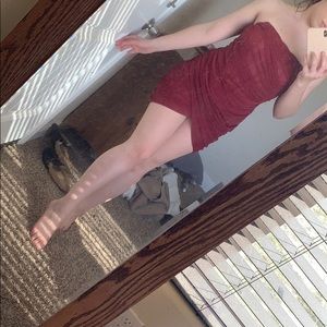 Red Corset Ruched Dress from Heiress